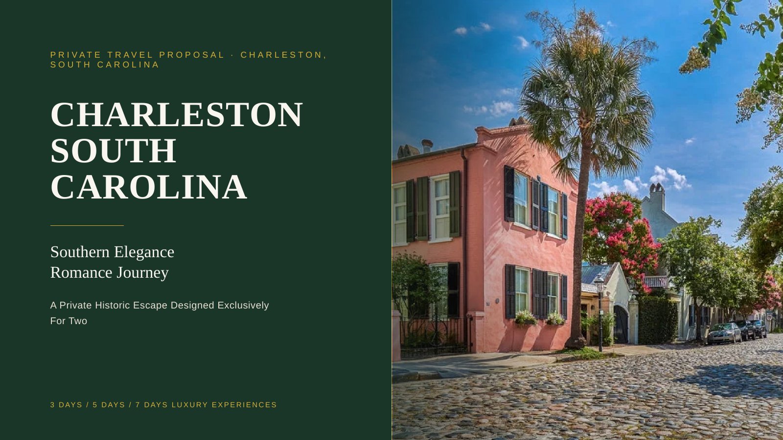 Charleston · Southern Elegance Romance Journey