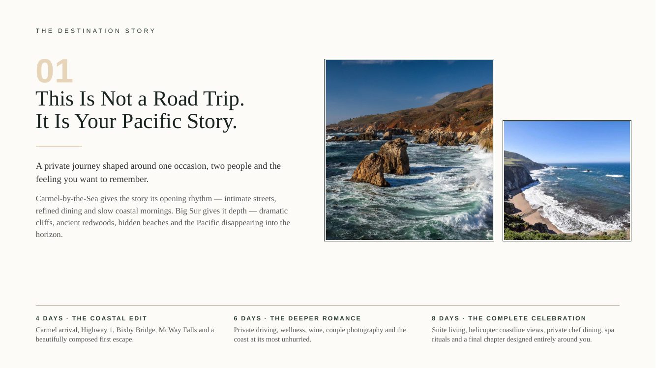 Big Sur · Private Pacific Coast Romance — brochure page
