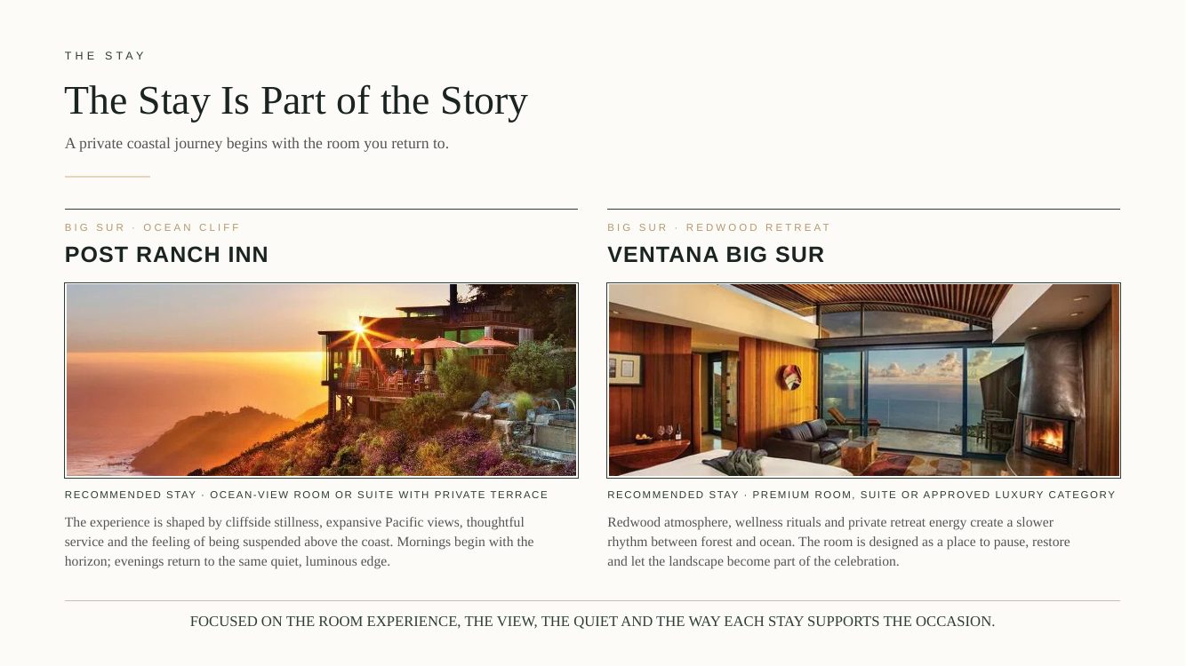 Big Sur · Private Pacific Coast Romance — brochure page