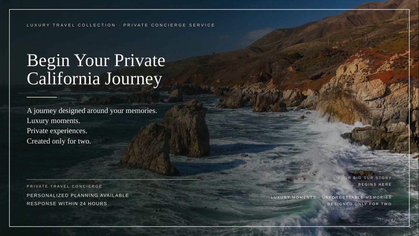Big Sur · Private Pacific Coast Romance — brochure page