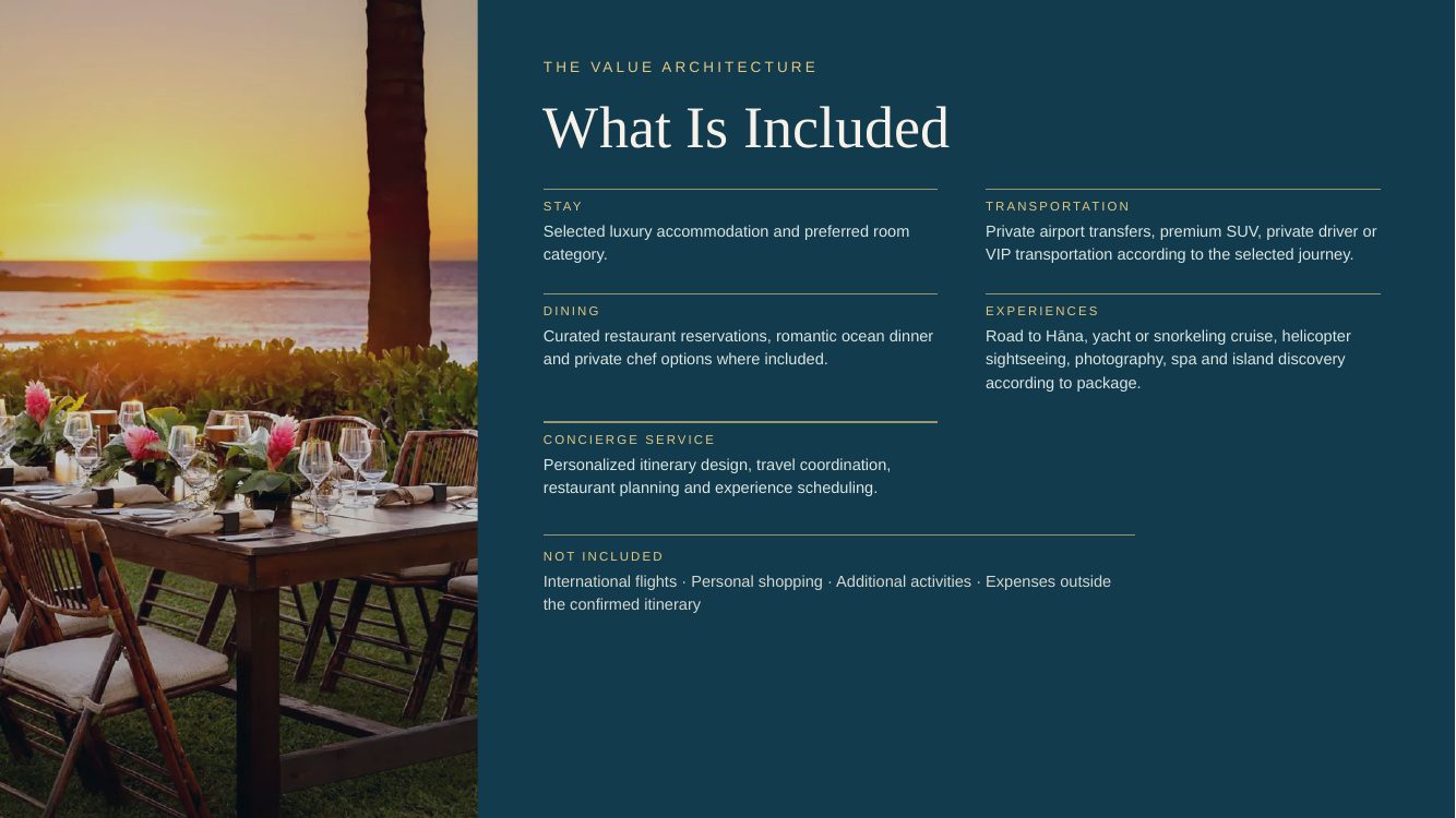 Hawaii · Island Romance, Maui + Kauaʻi — brochure page