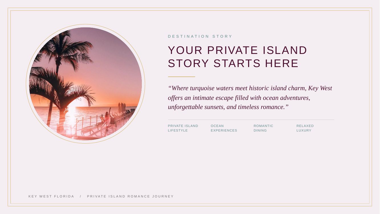 Key West · Private Island Romance Journey — brochure page