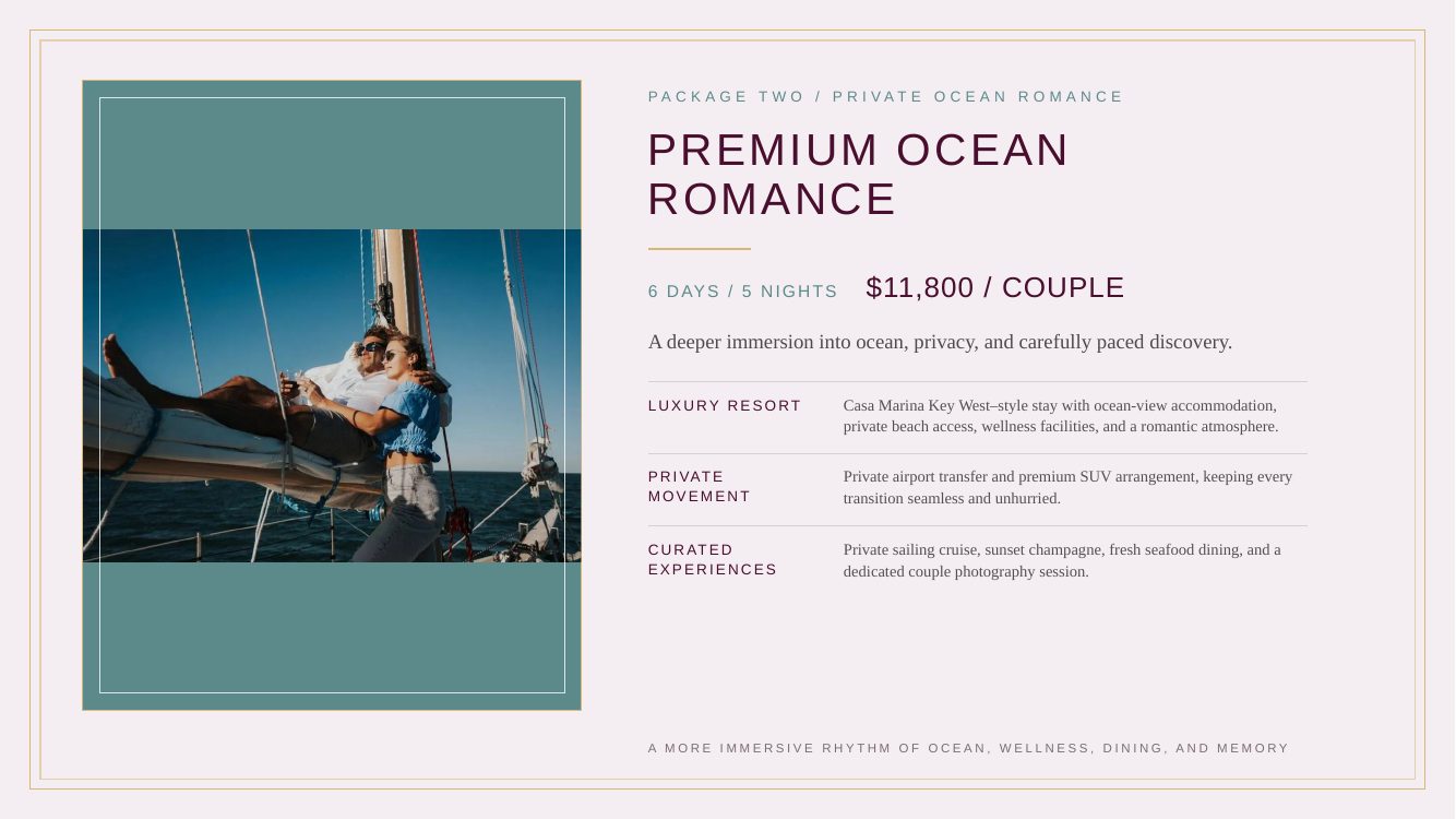 Key West · Private Island Romance Journey — brochure page