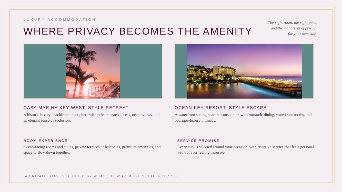 Key West · Private Island Romance Journey — brochure page