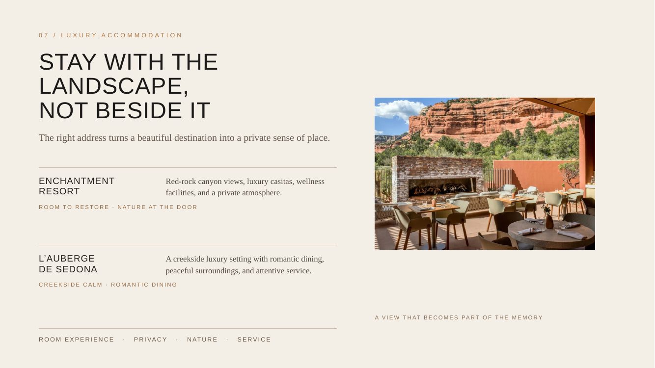 Sedona · Luxury Desert Wellness Romance — brochure page