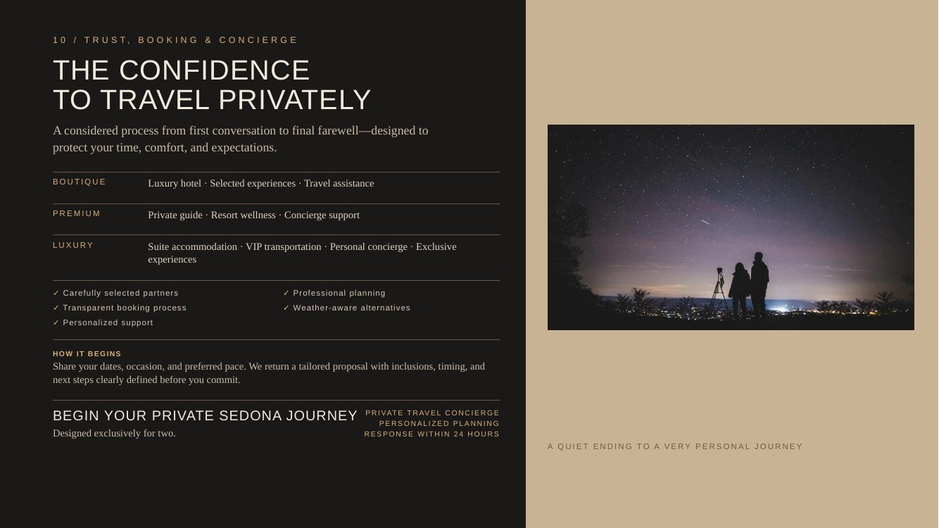 Sedona · Luxury Desert Wellness Romance — brochure page