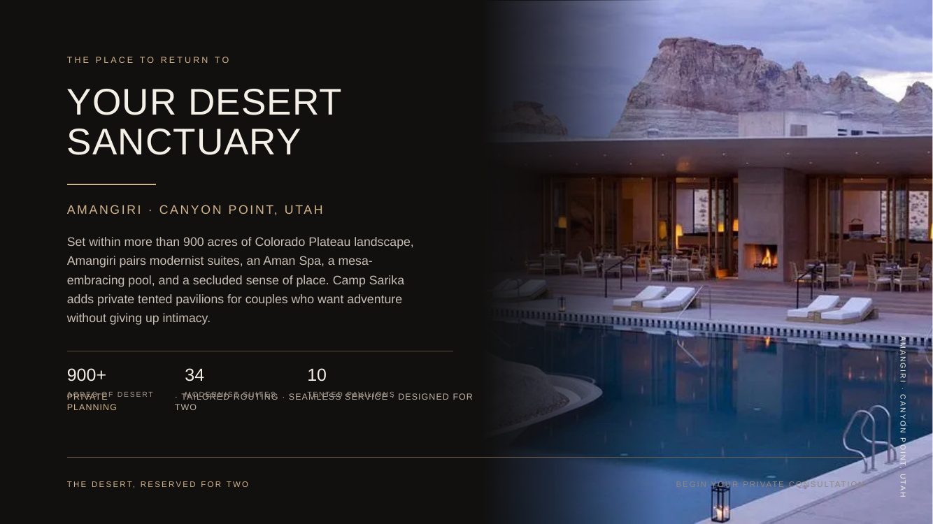 Utah National Parks · Luxury Desert Adventure Romance — brochure page